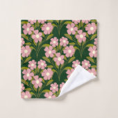 Fleurs roses Sage Vert Feuille motif (Gant de toilette)