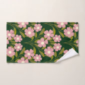 Fleurs roses Sage Vert Feuille motif (Serviette à main)