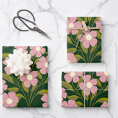Fleurs roses Sage Vert Feuille motif