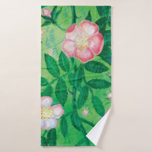 Fleurs roses sauvages (Serviette de bain)