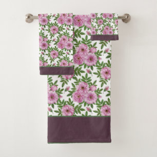 Fleurs Roses sauvages Feuillage vert rose