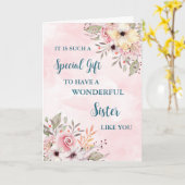 Fleurs roses Soeur Bonne carte de fête des mères (Fleur jaune)