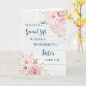 Fleurs roses Soeur Bonne carte de fête des mères (Fleur jaune)