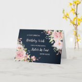 Fleurs Roses Soeur En Droit Carte Anniversaire (Fleur jaune)