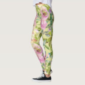 Fleurs roses sur Leggings jaunes (Gauche)