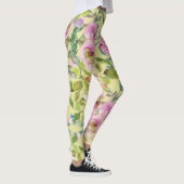 Fleurs roses sur Leggings jaunes (Droite)