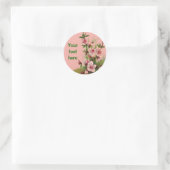Fleurs roses sur Stickers Arrière - plans roses (Sac)