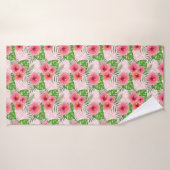 Fleurs roses tropicales (Serviette de bain)