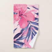 Fleurs roses tropicales (Serviette à main)