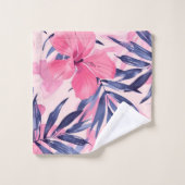 Fleurs roses tropicales (Gant de toilette)