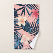 Fleurs roses tropicales (Serviette à main)