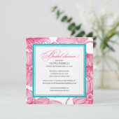 FLEURS ROSES + TURQUOISE| INVITATION FÊTE DE L'MAR (Debout devant)