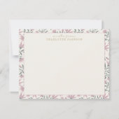 Fleurs roses | une note de, carte plate (Devant)