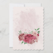 fleurs roses vert feuilles carte de siège (Dos)