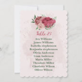 fleurs roses vert feuilles carte de siège (Devant)