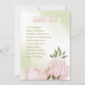 fleurs roses vert feuilles carte de siège (Devant)