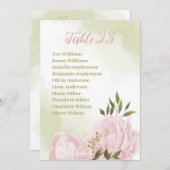 fleurs roses vert feuilles carte de siège (Devant / Derrière)