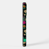 Fleurs roses vertes florales noires personnalisabl (Côté droit)