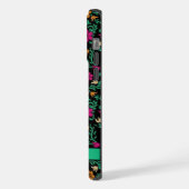 Fleurs roses vertes florales noires personnalisabl (Côté gauche)