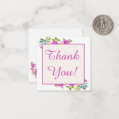 Fleurs roses vierges génériques Merci Cartes (Devant/Arrière en situation)