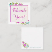 Fleurs roses vierges génériques Merci Cartes (Devant / Derrière)