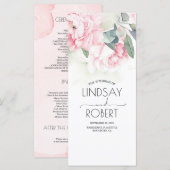 Fleurs roses vintages Élégants programmes de maria (Devant / Derrière)