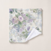 Fleurs roses violettes romantiques (Gant de toilette)