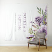 Fleurs Roses violettes Tapisserie Baptême (En situation (horizontale))