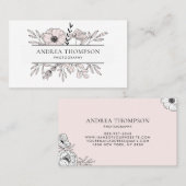 Fleurs roses vives modernes Carte de visite I (Devant / Derrière)