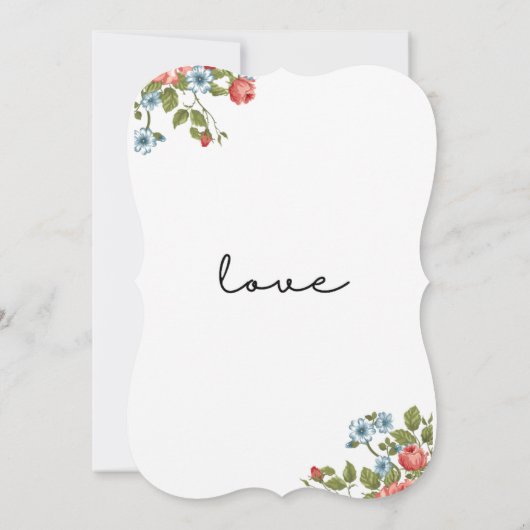 Fleurs Rouge Foncé Invitation (Dos)