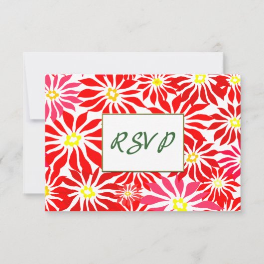 Fleurs Rouge Poinsettia Editable Holiday RSVP (Devant)