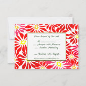 Fleurs Rouge Poinsettia Editable Holiday RSVP (Dos)
