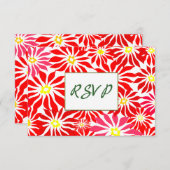 Fleurs Rouge Poinsettia Editable Holiday RSVP (Devant / Derrière)