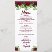 Fleurs rouges - accueil de mariage Menu (Devant)