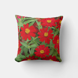 Fleurs rouges avec coussin Centres Jaunes