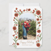 Fleurs rouges blanches Boho Arched Photo Carte de  (Devant)