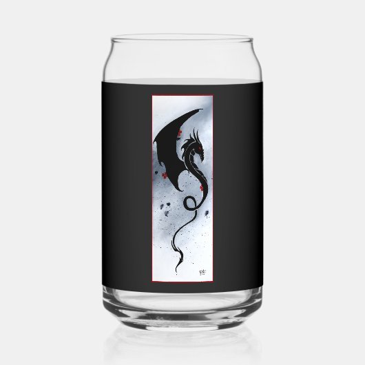 Fleurs rouges bleues Dragon noir (Recto)