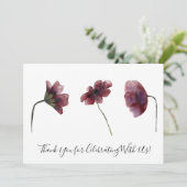 Fleurs rouges bordeaux Carte de remerciements d'aq (Debout devant)