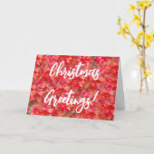 Fleurs rouges Carte de Noël à l'ancienne (Fleur jaune)