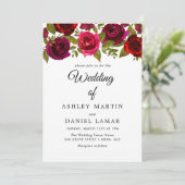 Fleurs rouges de Bourgogne Élégante invitation de (Debout devant)