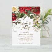 fleurs rouges d'hiver Sweet 16 invitation à la fêt (Debout devant)