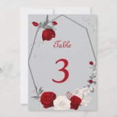 fleurs rouges et blanches numéro de table (Dos)