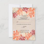 Fleurs rouges et crème orange Mariage rétro RSVP (Dos)