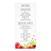 Fleurs rouges éthérées, programme de mariage de ca (Dos)