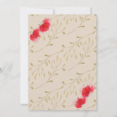 Fleurs rouges, Faire-part de mariage Feuille or (Dos)
