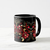 Fleurs rouges Fleurs de Fête Mug (Devant droit)