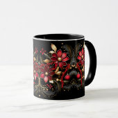 Fleurs rouges Fleurs de Fête Mug (Devant droit)