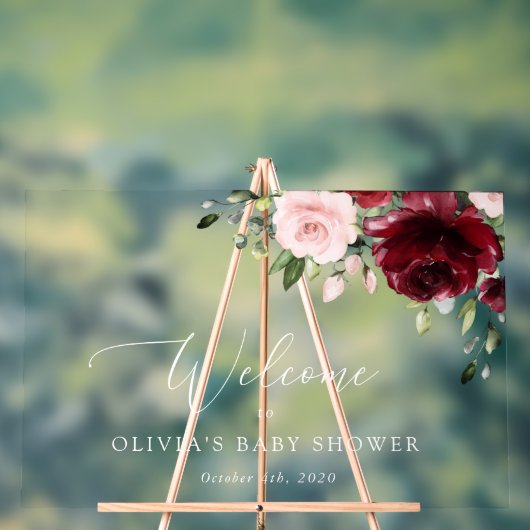 Fleurs Rouges, Fleurs Roses, Accueil Baby shower (Neutre)