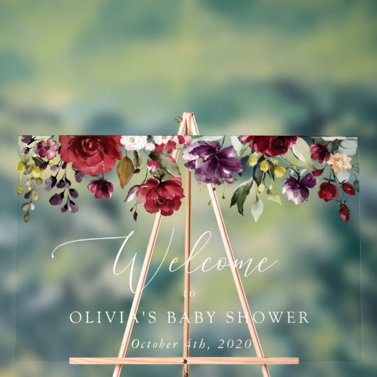 Fleurs Rouges, Fleurs Roses, Accueil Baby shower (Neutre)