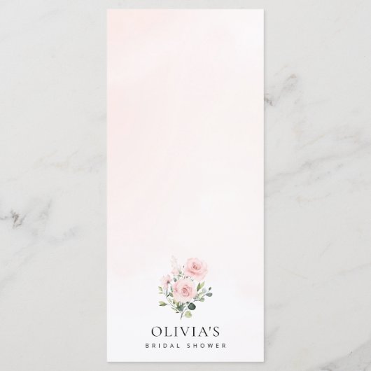 Fleurs Rouges, Fleurs Roses, Menu Fête des mariées (Dos)